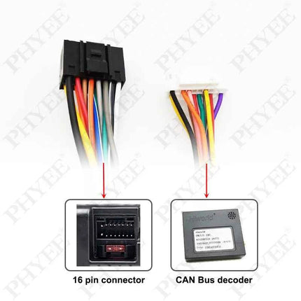 Cornice pannello cruscotto 2DIN da 9" per BMW 3 E46 1999-2004, adattatore cablaggio, decodificatore CAN Bus, per sistema radio Android a 16 pin