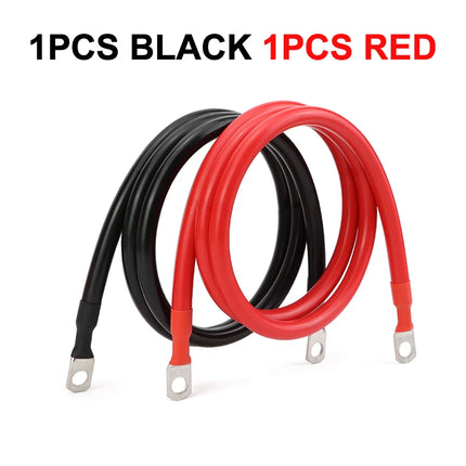 Cavo per Inverter Batteria 8AWG 6AWG 4AWG, Cavo in Rame Puro Intrecciato per Energia Solare, UPS, Connessione Auto con Terminali a Capocorda M8