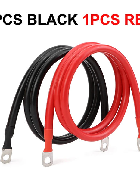 Cavo per Inverter Batteria 8AWG 6AWG 4AWG, Cavo in Rame Puro Intrecciato per Energia Solare, UPS, Connessione Auto con Terminali a Capocorda M8