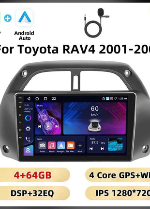 Podofo 8Core 2Din Car Stereo For Toyota RAV4 2001-2006 Multimedia Player WIFI 4G AI Voice BT Carplay Android Car Radio RDS