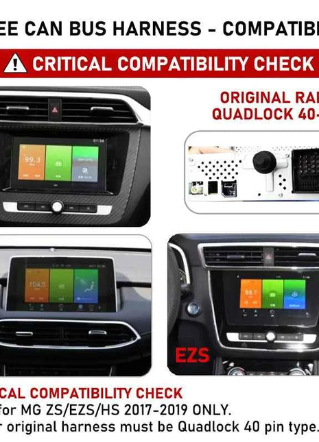 Cablaggio Quadlock 40 Pin con Decoder CAN Bus per MG ZS HS 2017-2019, Supporto SWC, Plug&Play, Adattatore Cavo Android Auto 16 Pin