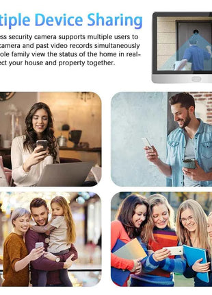 Tuya Smart Wireless Videocamera per porta 2.4G Wifi Schermo da 4,3 pollici 3MP PIR Spioncino digitale audio unidirezionale per la sicurezza domestica