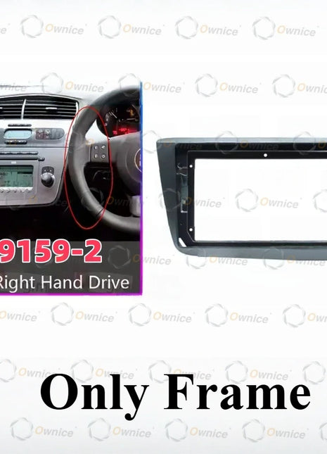 Ownice 9 "Fascias telaio autoradio per Seat Altea Toledo 5P 2004 - 2015 Pannello stereo Cablaggio Cavo di alimentazione Cavo Canbus