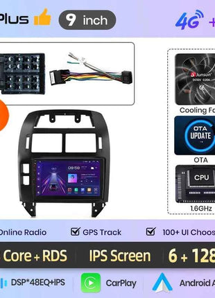 Junsun AI Voice Wireless CarPlay Android Auto Radio for Volkswagen Polo Mk4 IV 2001-2009 Car Multimedia GPS BT FM 2din autoradio