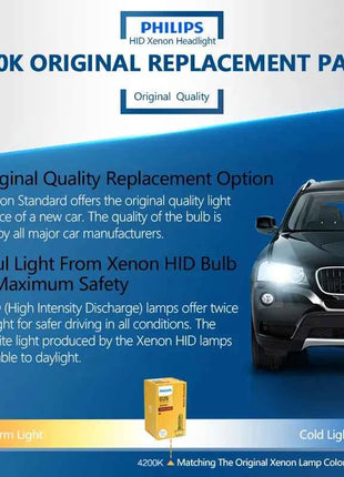 Philips 2pcs D1S D2S D2R D3S D4S Xenon HID Standard Car Head Light 35W 4200K Xenon White Original Bulbs Upgrade Lamps Germany