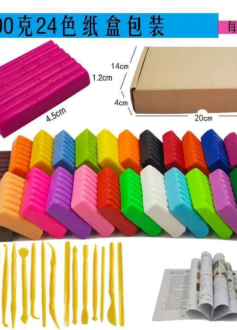 24 colori argilla polimerica Fimo fai da te set di argilla morbida stampaggio forno artigianale cottura blocchi di argilla giocattolo per l'educazione precoce per i bambini