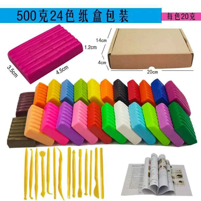 24 colori argilla polimerica Fimo fai da te set di argilla morbida stampaggio forno artigianale cottura blocchi di argilla giocattolo per l'educazione precoce per i bambini