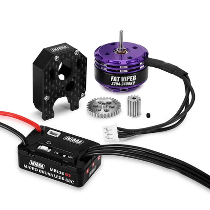 INJORA MBL32 G2 Waterproof Brushless ESC & 2204 Fat Viper Outrunner Motor for 1/24 Axial SCX24
