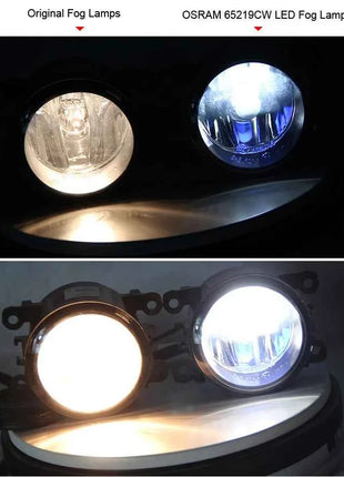 OSRAM LED Fog Lamps H8 H11 H16 65219CW 12V 10W 6000K Cool White Ice Blue LEDriving Kit Set Car LED Lamps More Bright Long Life