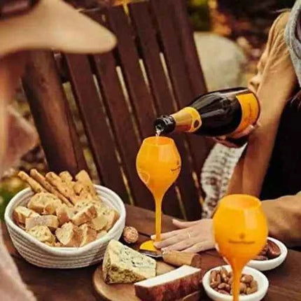 Set 6 Flute Champagne in Acrilico Giallo Policarbonato per Piscina Feste e Outdoor