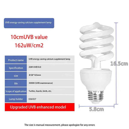 1 Piece 13/26W UV Rays Energy Saving Terrarium Basking Light 5.0 10.0 UVB Reptile Lamp Turtle Lizard Snake Reptiles Heating Lamp