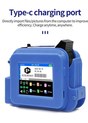 EURANNIT XMINI 12.7mm Portable Mini Inkjet Printer with Fast Dry Ink for Logo Expire Date QR Barcode Batch Number Label Printer