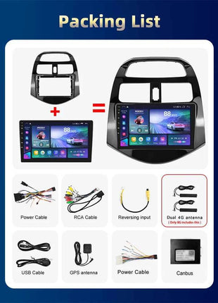 Podofo 4G CarPlay Android Radio For Chevrolet Spark 2011-2014 Car Intelligent System 2din GPS Stereo Head Unit Multimedia Player