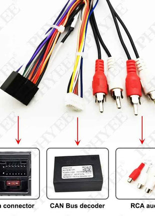 Adattatore per cablaggio ISO CAN Bus Decoder connettore a spina a 16 Pin RCA Audio Car Android Head Unit cavo di cablaggio per Audi A3 8P A4 B7