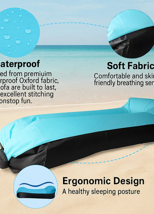 Divano gonfiabile per divano ad aria, sedia portatile da spiaggia e da campeggio, divano impermeabile per picnic, escursioni, festival musicali all'aperto
