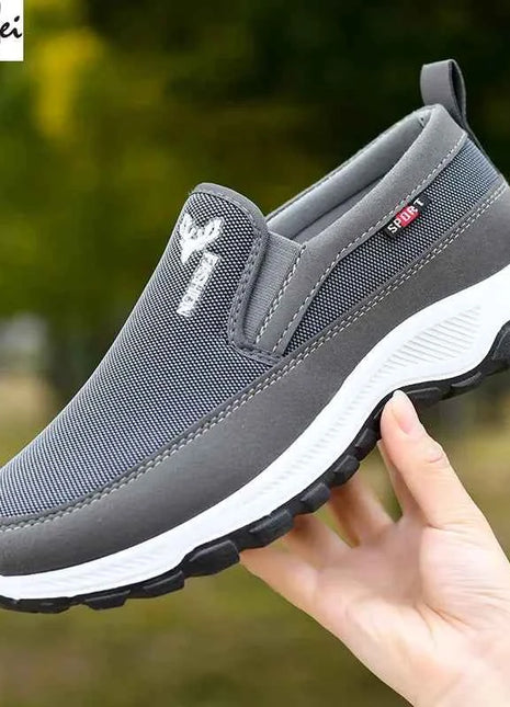 Men Running Hiking Sneakers Breathable Orthopedic Travel Plimsolls Slip On Comfortable for Outdoor Activity Hiking Walking