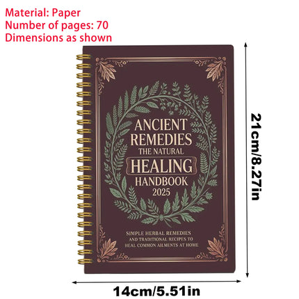 250x176x10mm Guida alla salute umana Libro Tema delle piante Mangiare Ricetta Rilegatura a spirale Libro naturale per la famiglia Adulto Anziani Chef Studio