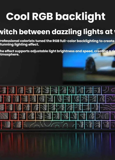K61 USB Mini Mechanical Gaming Wired Keyboard Hot-Swappable Mechanical Keyboard Detachable Cable