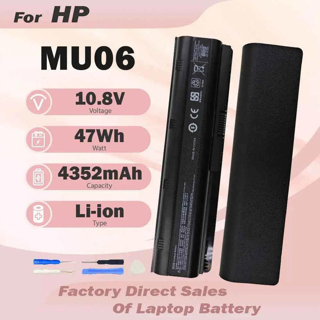 CQ32 MU06 Replace Laptop Battery for HP Spare 593553-001 593554-001 CQ42 CQ43 435 436 for HP Pavilion DM4 G4 G6 G7 DV3-4000 DV5-