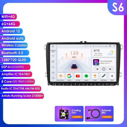 Hizpo 9inch CarPlay Android Auto Car Radio for VW Volkswagen Golf Passat B6 B7 Skoda Seat Octavia Polo Tiguan RDS DSP GPS BT 4G
