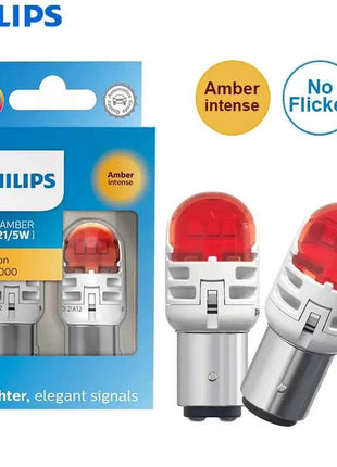 Philips Ultinon Pro6000 LED P21/5W 1157 S25 Two Contacts Amber Red White Car Turn Signal Stop Lamps No Flash Flicker Error Free