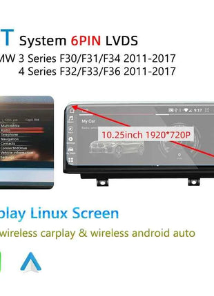 Wireless Carplay Android 14 For BMW F20 F30 F21 F22 F31 F32 F33 F34 F36 NBT EVO Multimedia Player Auto Radio Screen GPS