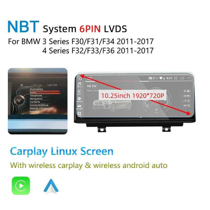 Wireless Carplay Android 14 For BMW F20 F30 F21 F22 F31 F32 F33 F34 F36 NBT EVO Multimedia Player Auto Radio Screen GPS