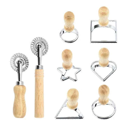 Kitchen Stainless Steel Cookies Cutter Set Pasta Press Attachment Kit Ravioli Maker Mold Tool Ravioli Stamp Set Pastry Wheel Set