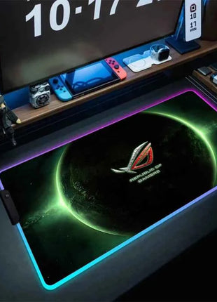 Black Mouse Pad Asus Rgb Gaming Mause Mat Anime Mats Gamer Rug Pc Xxl Cute Pads Large Game Keyboard Carpet Backlight Mousepad