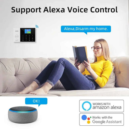 Tuya Smart Wifi GSM Security Alarm System for Home Wireless 2G Alarm System Panel Smart Life App Control work with Alexa