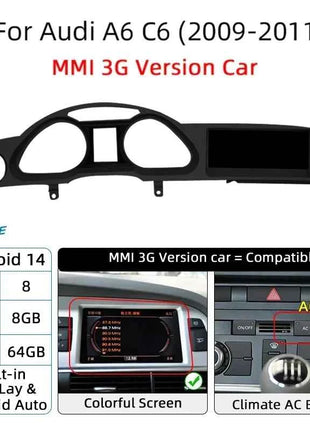 Android 14 Auto Radio CarPlay For Audi A6 C6 4f  For Audi Q7 4L 2005-2015 MMI 2G 3G GPS Car Multimedia Player Navi Stereo DSP