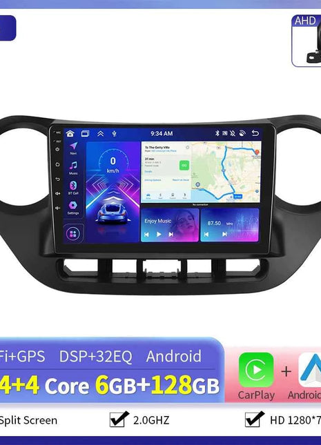 Camecho 6+128G Car Radio Wireless CarPlay Android Auto For Hyundai I10 2014-2017 Car Intelligent Systems GPS Stereo 4G WiFi RDS