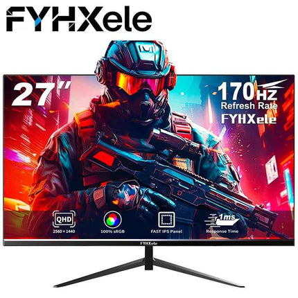 FYHXele 27"2K Borderless Gaming office displays Freesync 170HZ IPS Response time 1ms VESA Low Blue Light&Flicker-Free Monitor