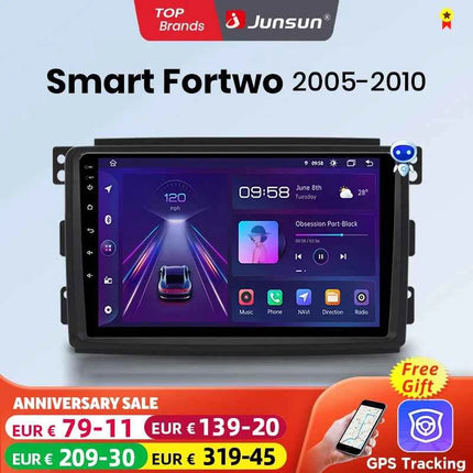 Junsun Wireless CarPlay Android Auto Car Radio For Mercedes Benz Smart Fortwo 451 2005 - 2010 GPS Multimedia 2din Systems Stereo