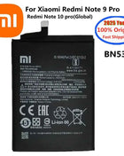 2025 Year 100% Original BN53 Battery For Xiaomi Redmi Note 10 pro 10pro / Redmi Note 9 Pro Redmi Note 9pro 5020mAh Phone Bateria