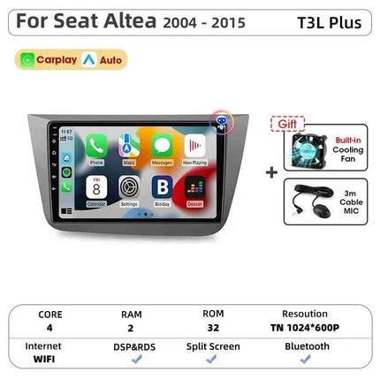 Srnubi IPS Screen Android All In One Car Radio for Seat Altea XL Toledo 3 2004 - 2015 Carplay GPS Stereo DVD Multimedia Player