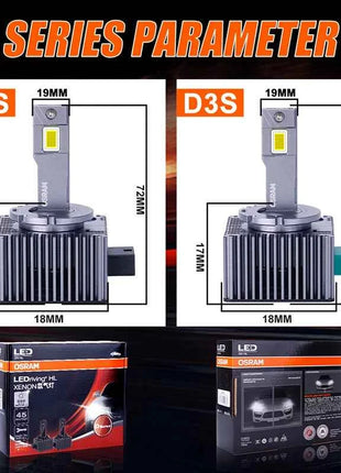 OSRAM Original D1S D3S LED Car Headlight Bulb D1S LED CANbus D3S Car Lamps HID Xenon Upgrade Kits 1:! Plug and Play 45W 90W 12V