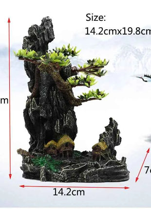 Resin Aquarium Rockery Mountain Decoration Artificial View Rock Cave Stone Tree Fish Tank Ornament Aquarium Decor Home New