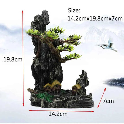 Resin Aquarium Rockery Mountain Decoration Artificial View Rock Cave Stone Tree Fish Tank Ornament Aquarium Decor Home New