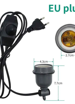 E27 Pet Reptile Heating Lamp Holder Crawling Lizard Turtle Chicken Heating Lamp Holder & Power Cord Switch Heating Lamp Socket