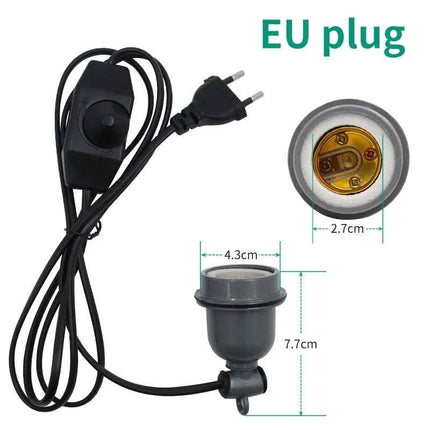 E27 Pet Reptile Heating Lamp Holder Crawling Lizard Turtle Chicken Heating Lamp Holder & Power Cord Switch Heating Lamp Socket