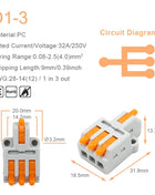 5/10PCS Universal Compact Wire Connector Quick Splitter Electrical Cable Terminal Block For 28-12AWG Small Wiring Connector