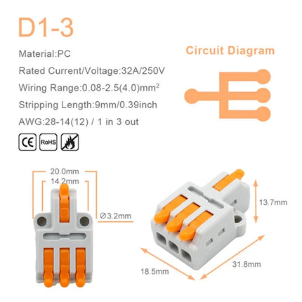 5/10PCS Universale Compatto Cavo Connettore Splitter Rapido Cavo Elettrico Morsettiera Per 28-12AWG Piccolo Connettore di Cablaggio