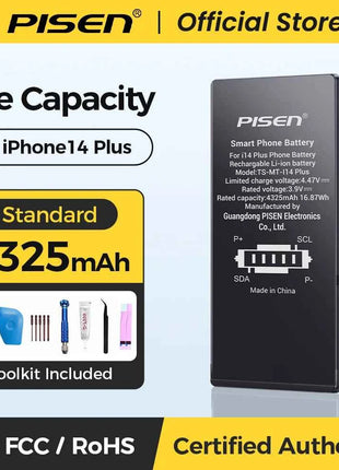 PISEN Phone Battery For iPhone 11 12 13 14 15 Mini Pro Max Plus SE2 SE3 Matches Original Capacity 0 Cycles Battery Replacement