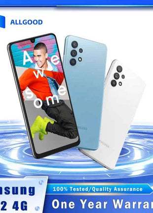 Original Samsung Galaxy A32 A325F A325N 4G 6.4" 90Hz Super AMOLED 64MP Quad Camera 4GB 128GB Android Unlocked Smartphone
