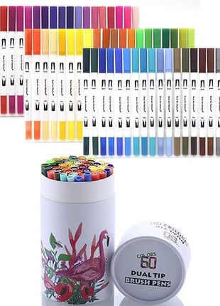 Set Pennarelli Manga Dual Tip 12/24/36/120 Colori Acquerello Fineliner per Calligrafia e Arte