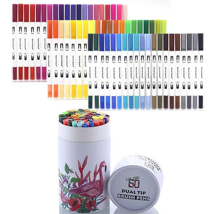 Set Pennarelli Manga Dual Tip 12/24/36/120 Colori Acquerello Fineliner per Calligrafia e Arte