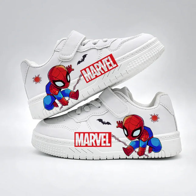 Scarpe Sportive Casual per Bambini, Sneakers Antiscivolo con Stampa Cartoon alla Moda, Scarpe da Esterno in Pelle PU per Studenti