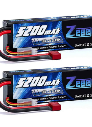 1/2 Units Zeee Lipo Battery 2S 7.4V 100C 5200mAh with Deans Connector for RC Car Truck Vehicle Buggy Losi RC Racing Models Parts