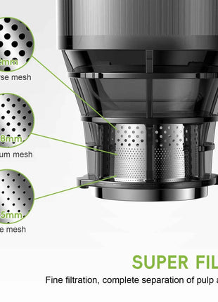 BioloMix Cold Press Juicer,with 130mm Feed Chute,Fit Whole Fruits & Vegetables,High Juice Yield,BPA FREE Slow Masticating Juicer